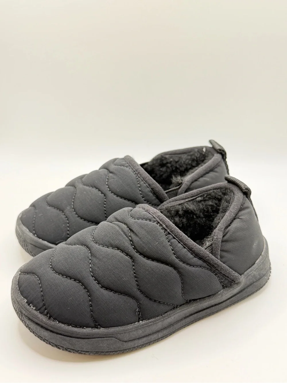 Zara Kids Quilted Slip-On Slippers - Gray
